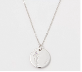 Diamonique Sterling Silver Birthflower "Iris" Pendant Necklace. 16"